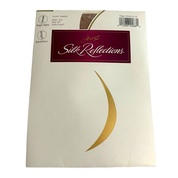 Hanes Silk Reflections Silky Sheer Thigh Highs Sandalfoot Little Color Women EF - Picture 1 of 3